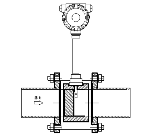 法蘭卡裝式流量計安裝結構圖